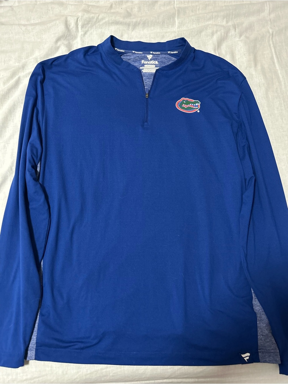 Fanatics NCAA Florida Gators Warm Up Shirt Mens Quarter-Zip Pullover Sz 2XL